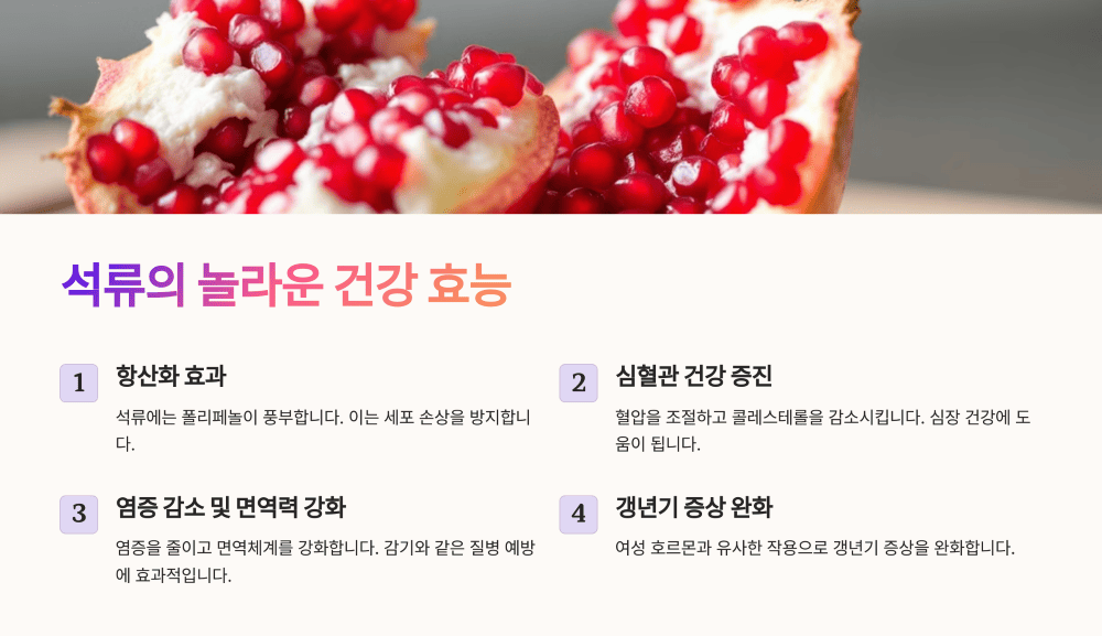 석류의 놀라운 건강 효능