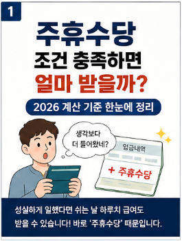 주휴수당 조건 충족하면 얼마 받을까? 2026 계산 기준 한눈에 정리1