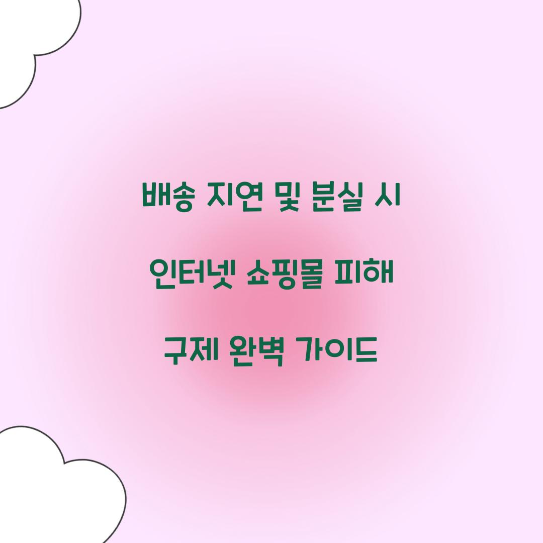 배송 지연 및 분실 시 인터넷 쇼핑몰 피해 구제