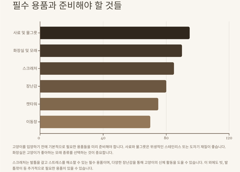 고양이의 생활 공간과 필수 용품