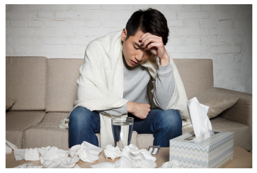 몸이 아픈 남자 사진