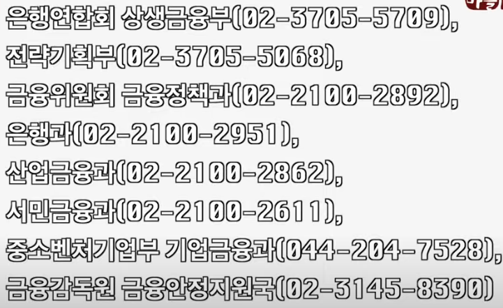 각 부서별 연락처