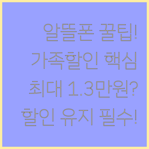 알뜰폰 가족 결합 5500원부터 13..