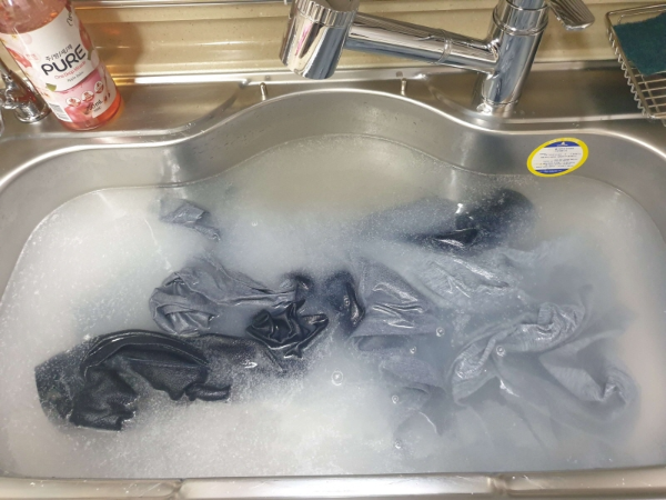 누런 때 세탁물 때빼기