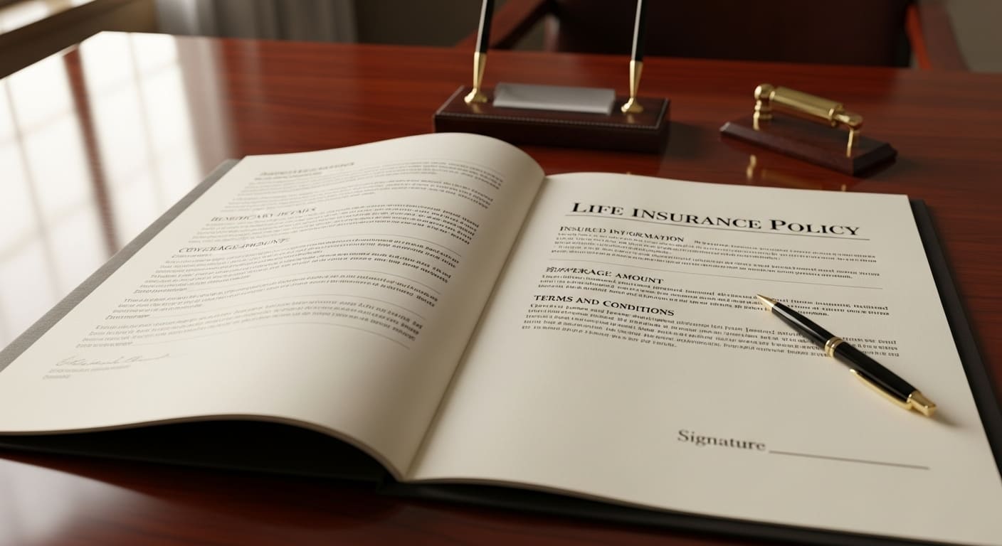 중장년 부부가 보험 서류를 검토하는 모습