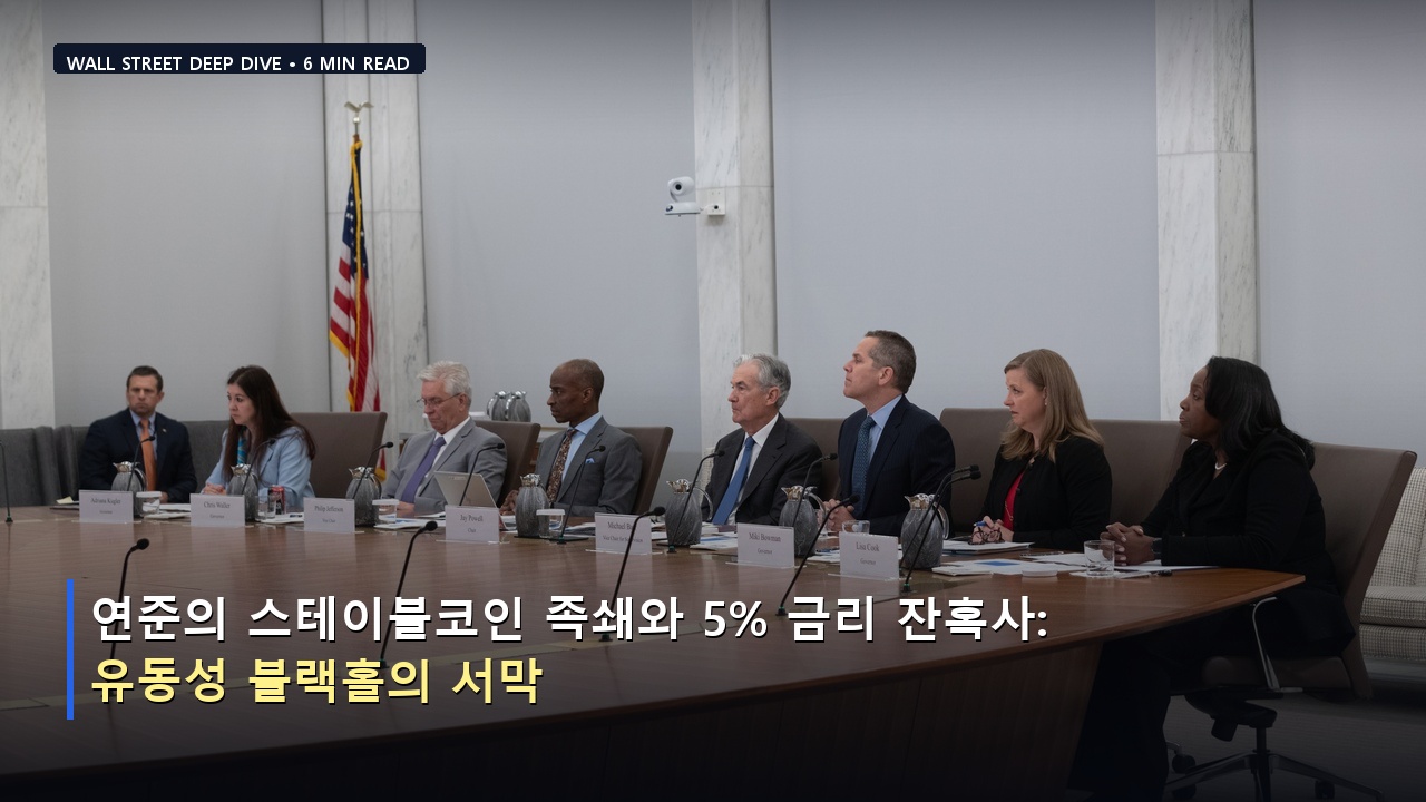 연준의 스테이블코인 족쇄와 5% 금리 잔혹사: 유동성 블랙홀의 서막