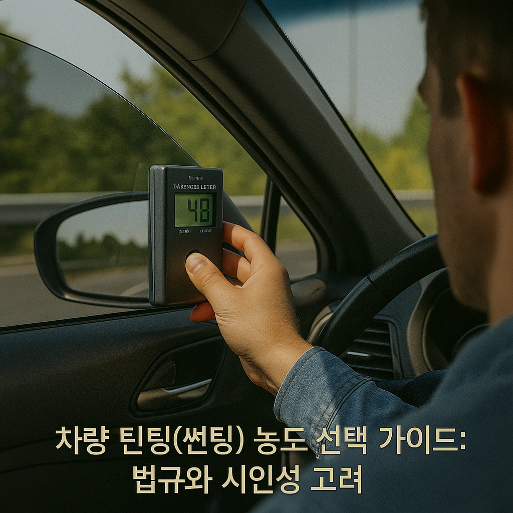 차량 틴팅(썬팅) 농도 선택 가이드: 법규와 시인성 고려