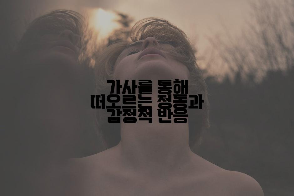 가사를 통해 떠오르는 정동과 감정적 반응