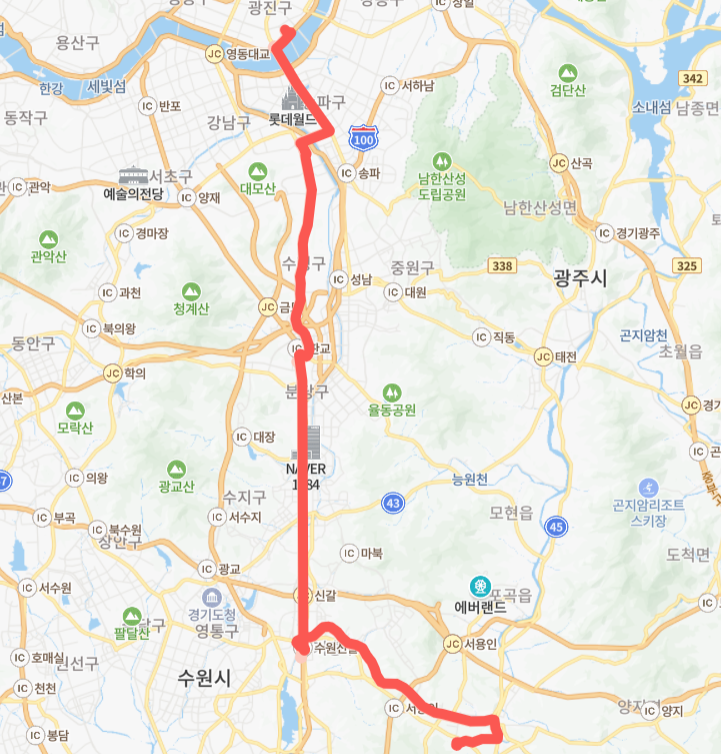 서울-성남-용인-5600번-버스-노선