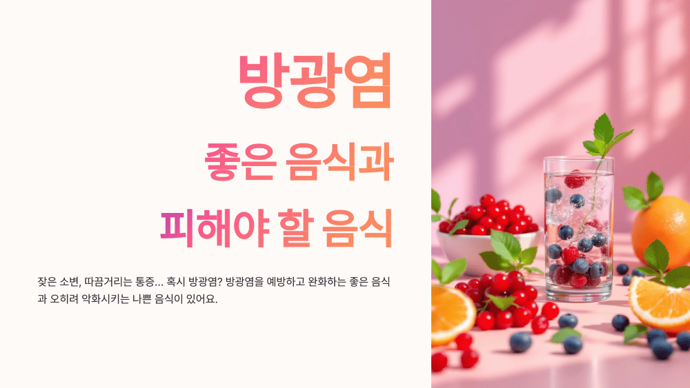 방광염에 좋은 음식과 피해야 할 음식