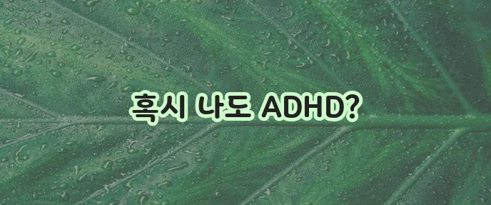 성인 ADHD 자가진단 테스트로 확인해 보세요!