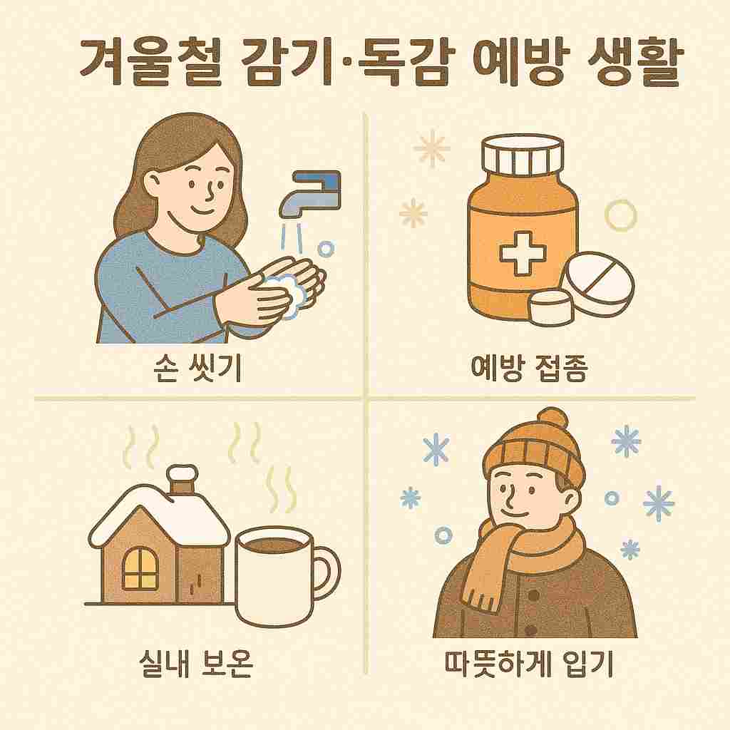 겨울철-감기-독감-예방-생활법