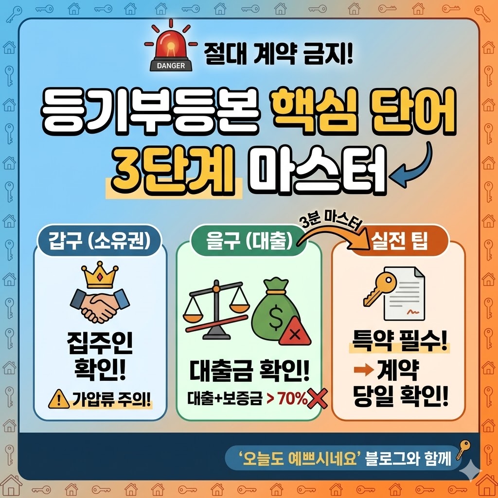 자취방 계약 전 필수 등기부등본 갑구 을구 핵심 단어 경고 및 전세사기 예방 썸네일