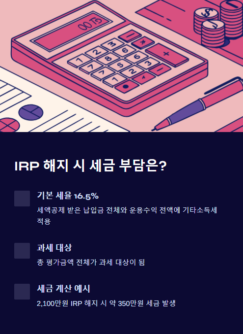irp 해지 시 세금 부담은?