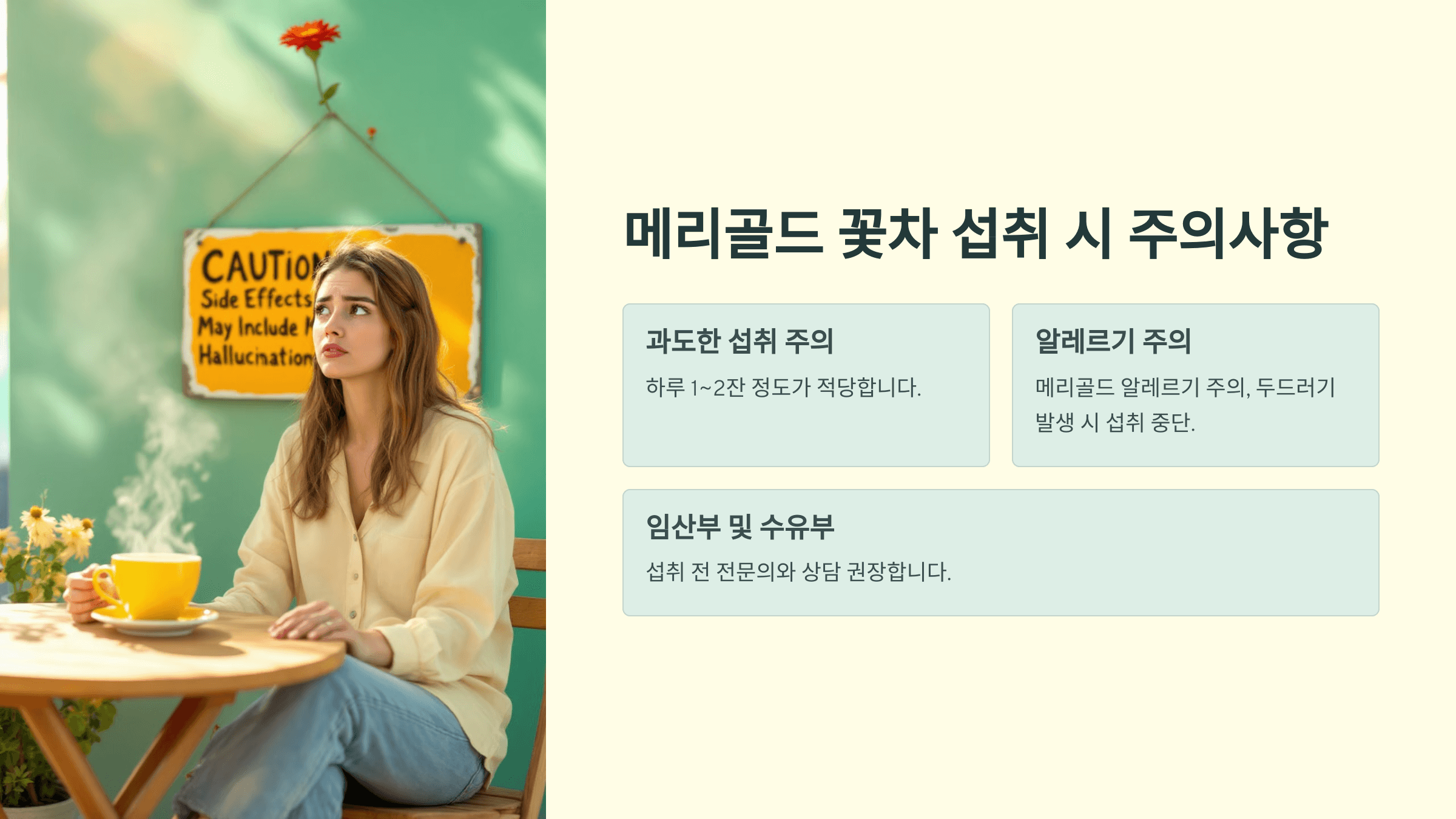 메리골드 꽃차 사진입니다.