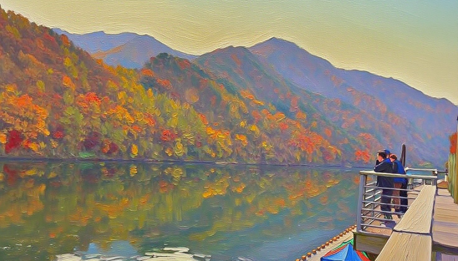 경부고속도로 금강휴게소에서 바라본 가을 금강 풍경