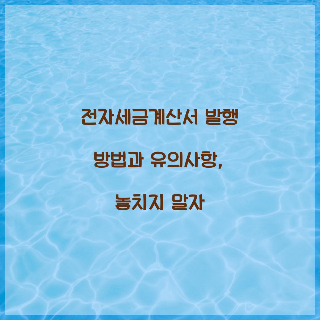 전자세금계산서 발행