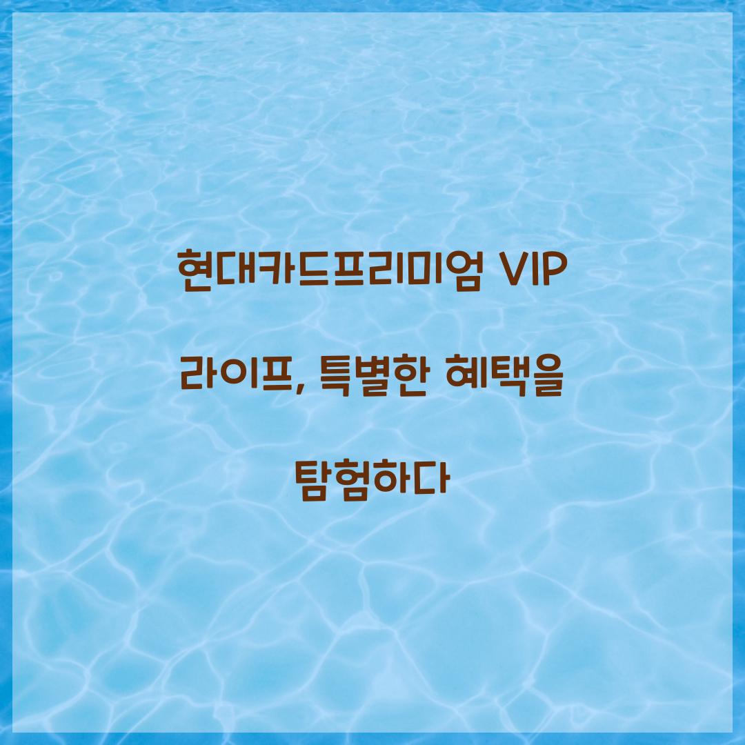 현대카드프리미엄 VIP 라이프