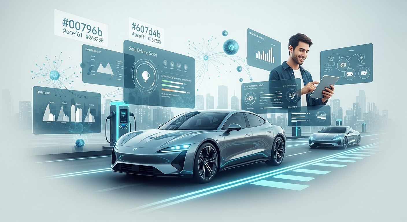 2025๋
 ์๋์ฐจ๋ณดํ ํธ๋ ๋๋ฅผ ๋ณด์ฌ์ฃผ๋ ์ด๋ฏธ์ง. ์์จ์ฃผํ ์ ๊ธฐ์ฐจ, ์ด์  ์ต๊ด ๋ฐ์ดํฐ ๋ถ์ ํ๋ฉด, ๋ณดํ ๋น๊ต ์ฑ์ ์ฌ์ฉํ๋ ์ฌ๋์ ๋ชจ์ต์ด ์ด์ฐ๋ฌ์ ธ ์๋ค.