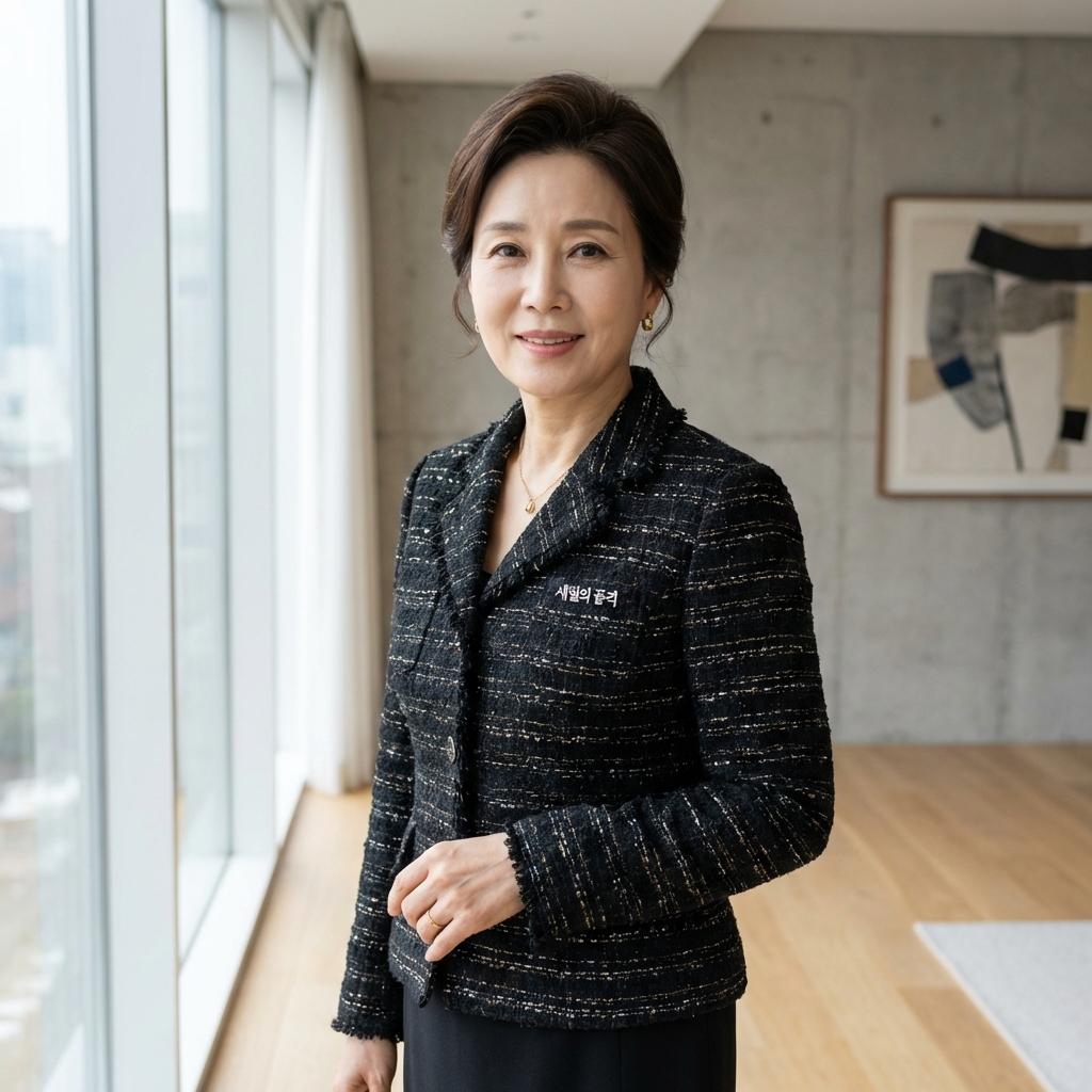 명품 스타일 50대 트위드 블랙 자켓 브랜드