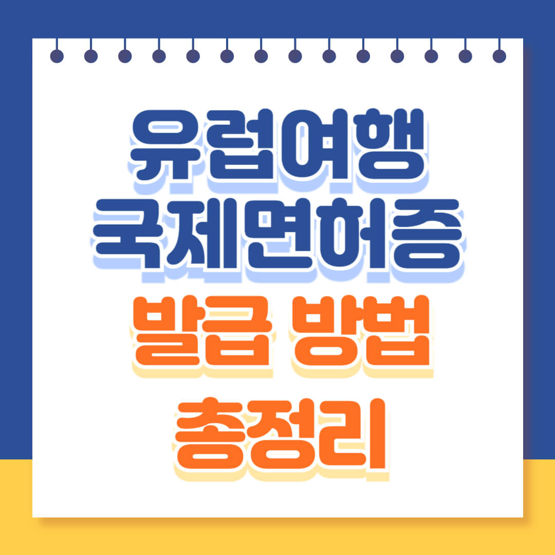 유럽 여행 국제면허증 발급 총정리