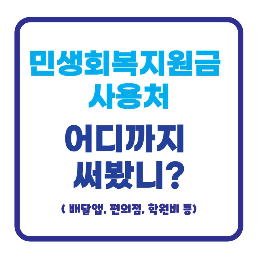 민생회복지원금 사용처, 어디까지 써봤니? (배달앱, 편의점, 학원비 등)