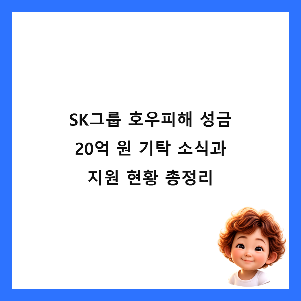 SK그룹 호우피해 성금 20억 원 기탁 소식과 지원 현황 총정리 썸네일