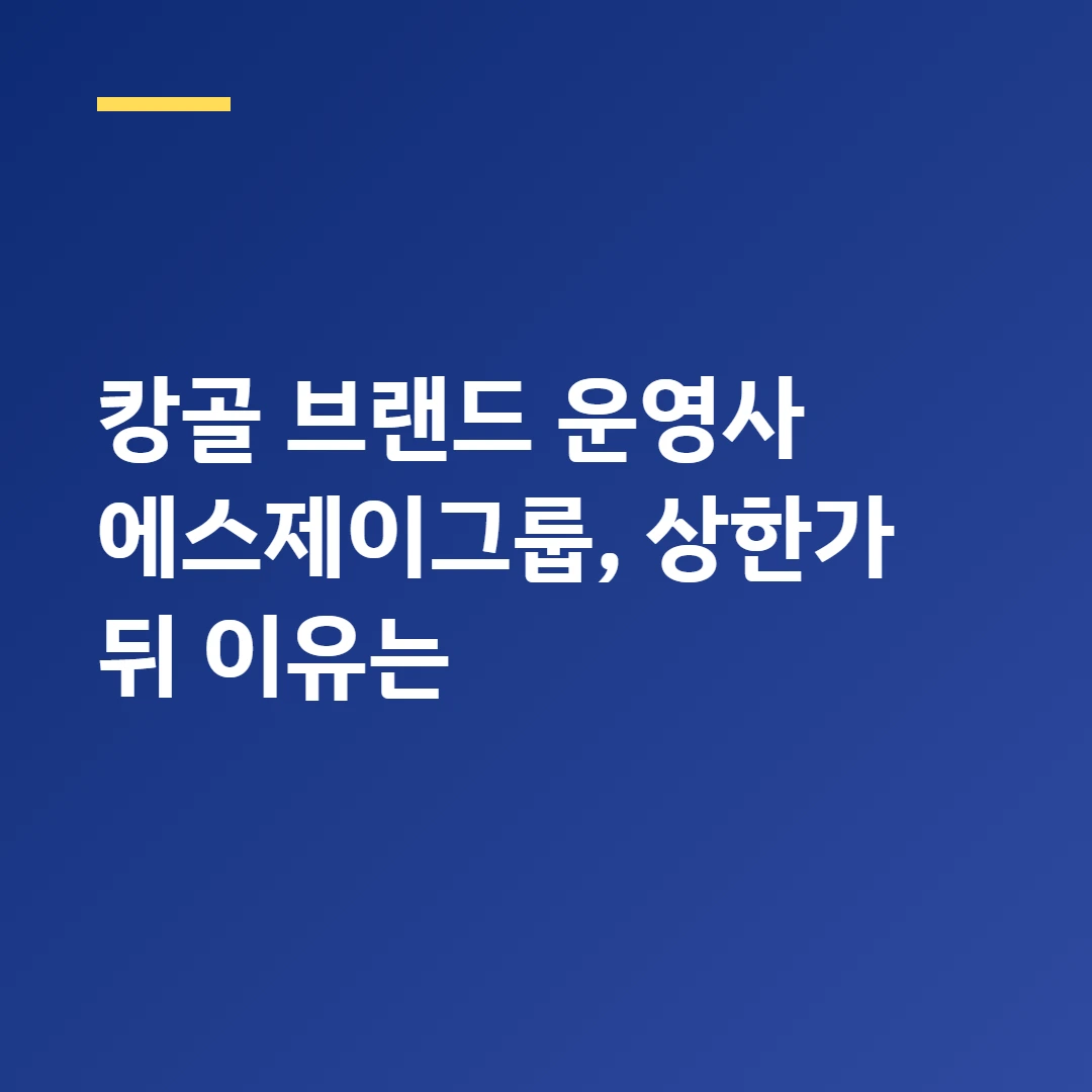 캉골 브랜드 운영사 에스제이그룹, 상한가 뒤 이유는