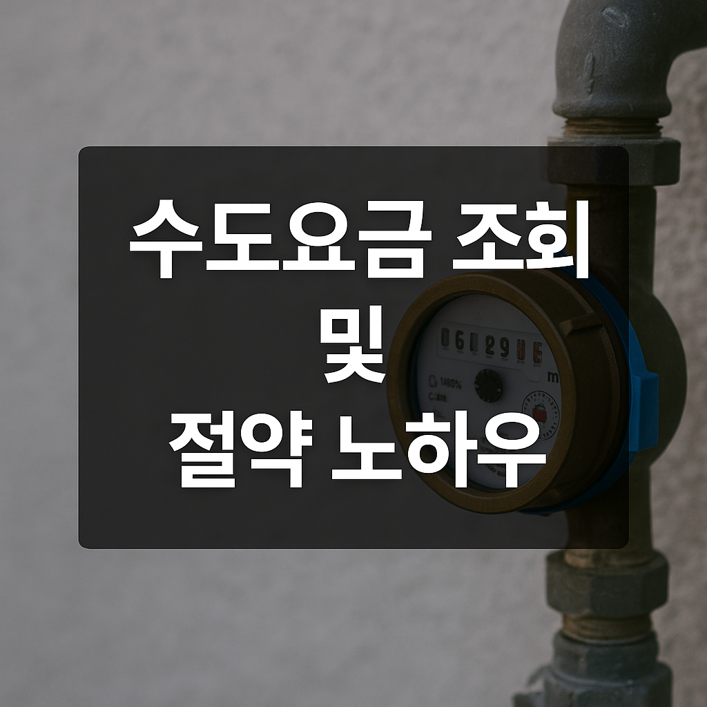 수도요금 계산기 100% 활용법