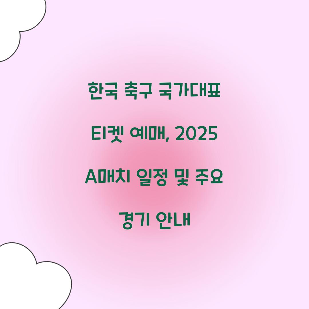 한국 축구 국가대표 티켓 예매