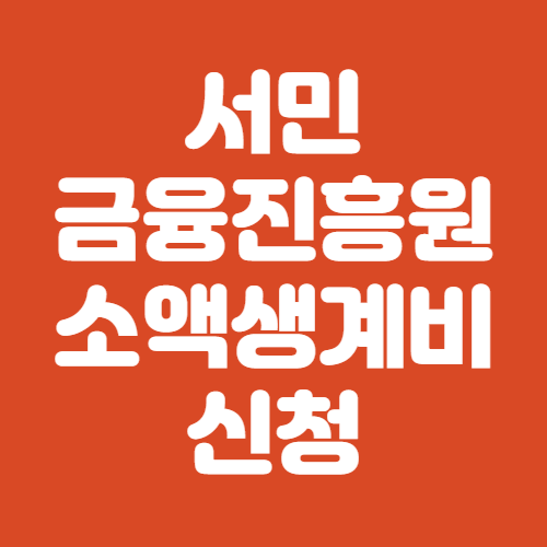 서민금융진흥원 홈페이지 소액생계비