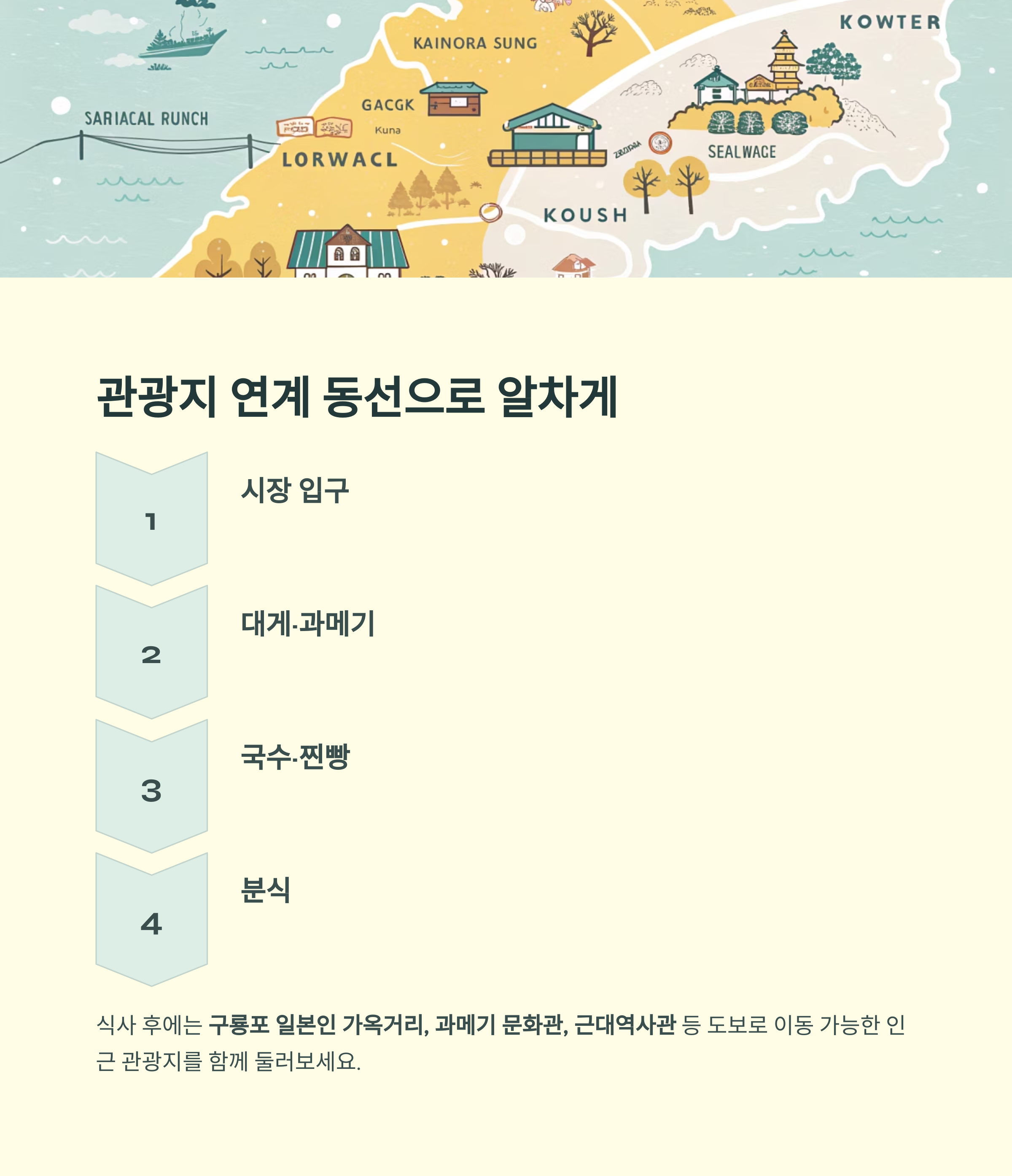 관광지 연계 동선으로 알차게