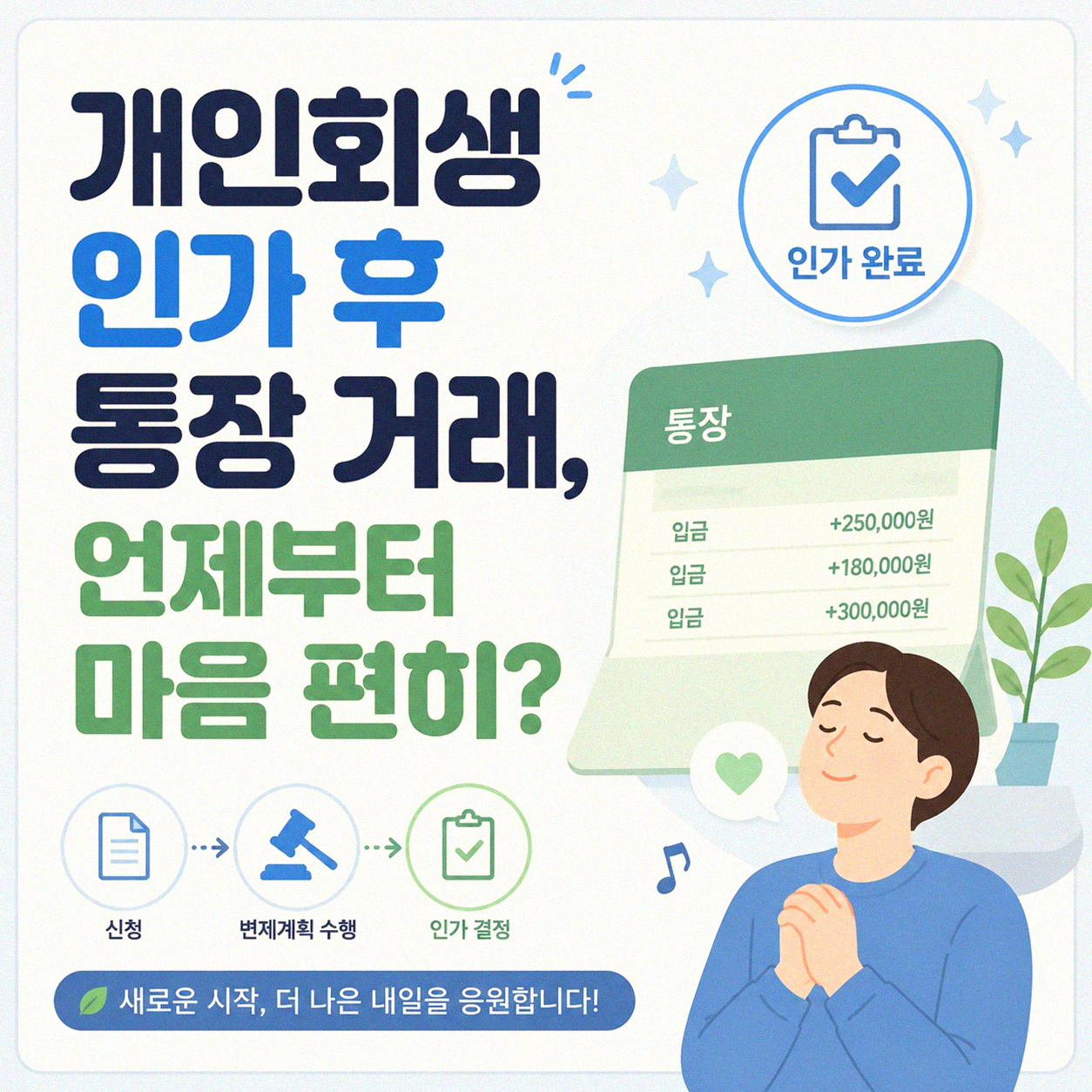 개인회생 인가 후 통장 거래, 언제부터 가능할까?