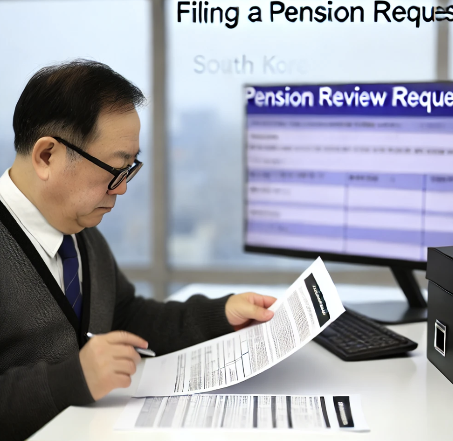 국민연금 재심사를 위해 서류를 검토