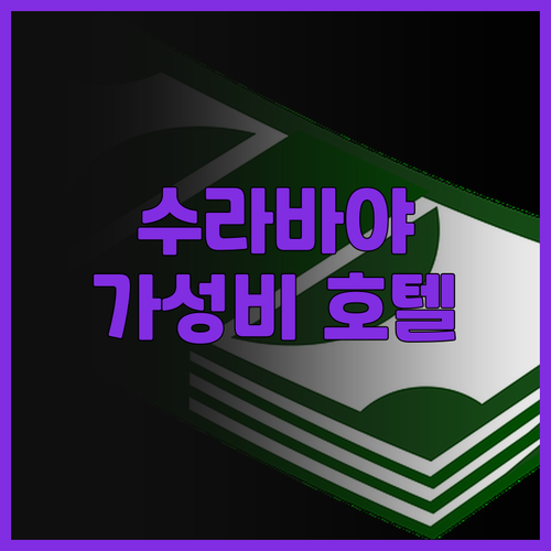 수라바야 여행객 필독 가성비 호텔 추..