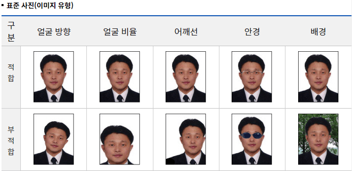 표준사진 규격