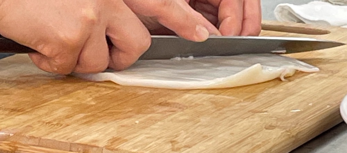 한식조리기능사 실기시험 준비 - 오징어볶음 - 칼집 넣기