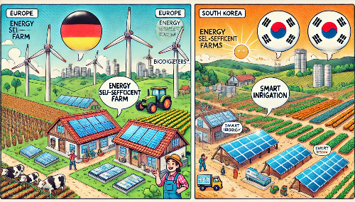 유럽 농장과 한국 농장의 에너지 자립 비교