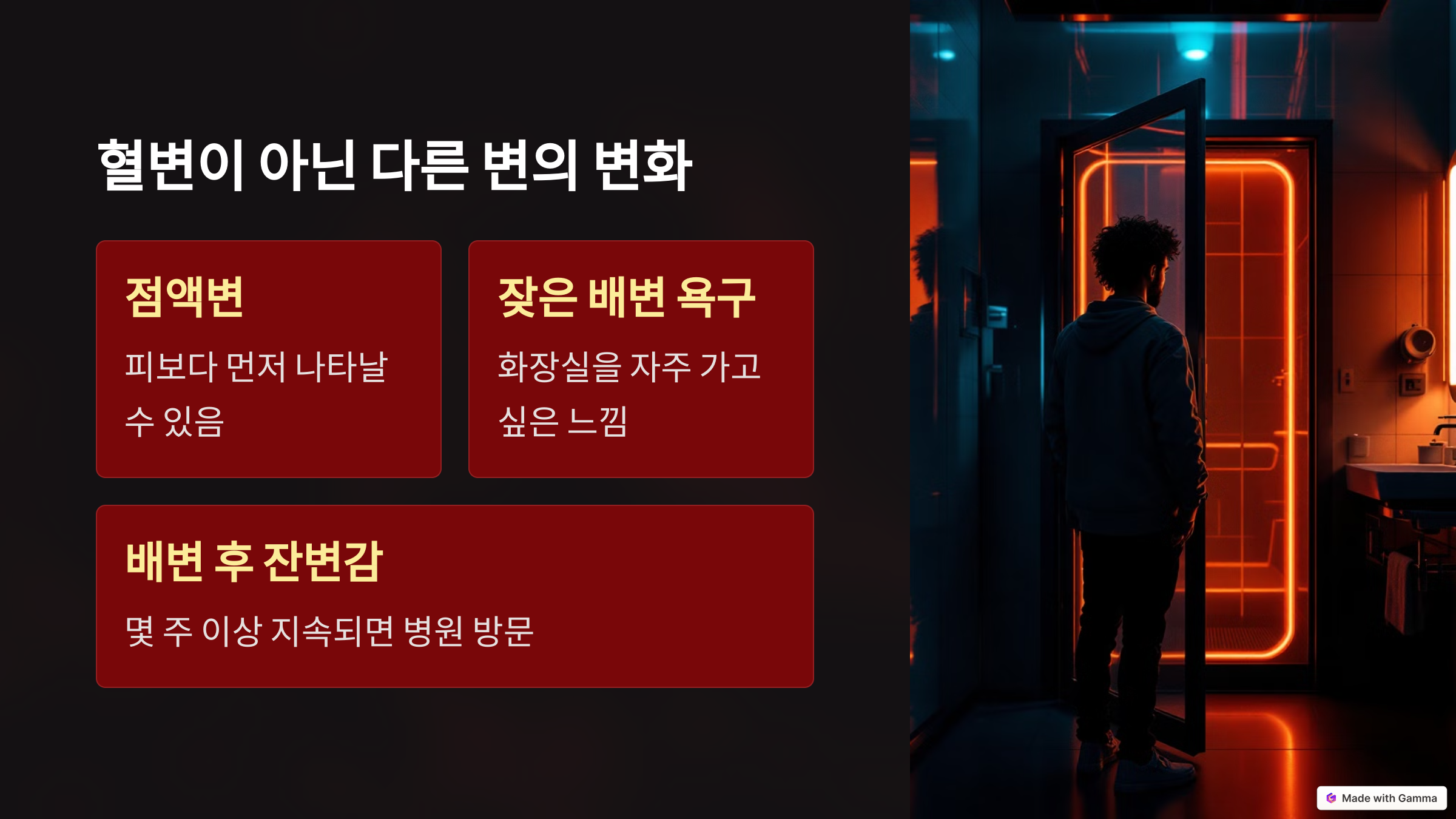 궤양성대장염 혈변이 아닌 다른 변의 변화