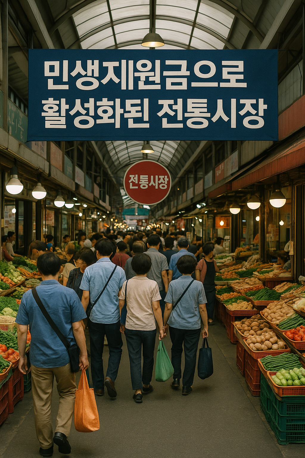 민생지원금으로 활성화된 지역 전통시장 모습