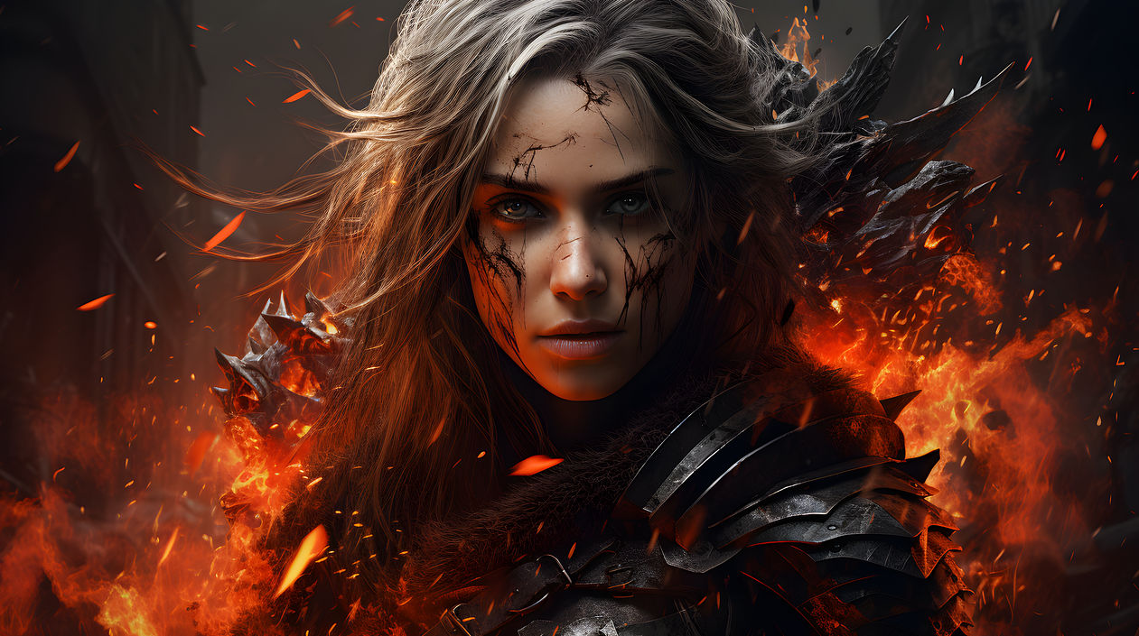 게임에 나오는 여전사의 모습