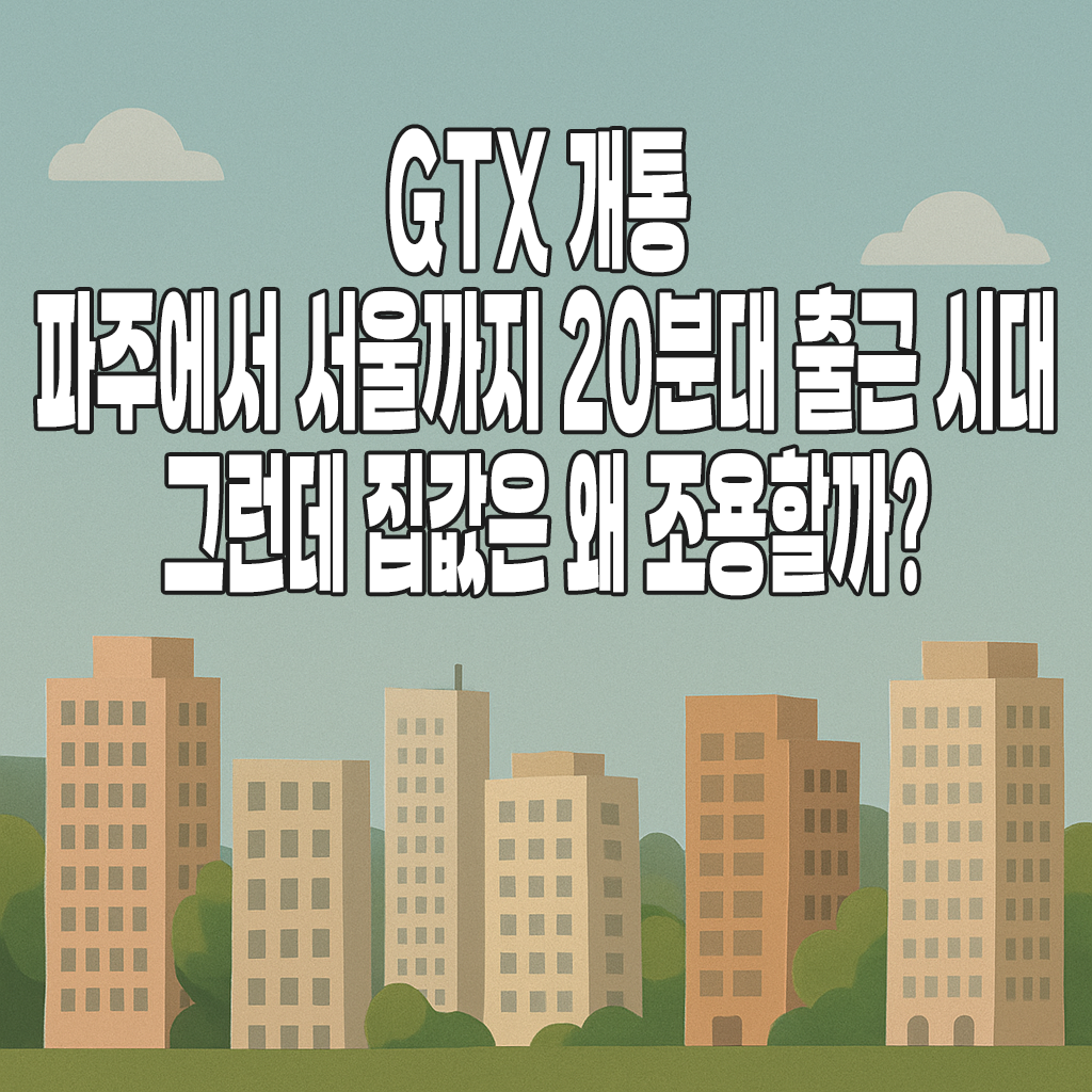 GTX 개통, 파주에서 서울까지 20분대 출근 시대, 그런데 집값은 왜 조용할까?