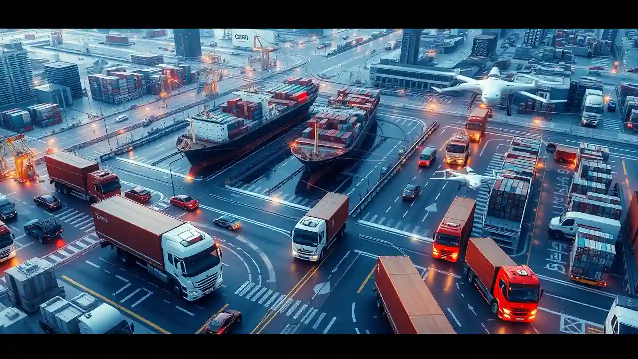 <img src="modern_logistics_transport.webp" alt="생산자와 소비자를 연결하는 현대 물류 및 운송 시스템을 생동감 있는 색감, 초정밀한 질감, 균형 잡힌 구도, 선명하고 역동적인 사진 같은 사실적 효과로 표현한 장면">