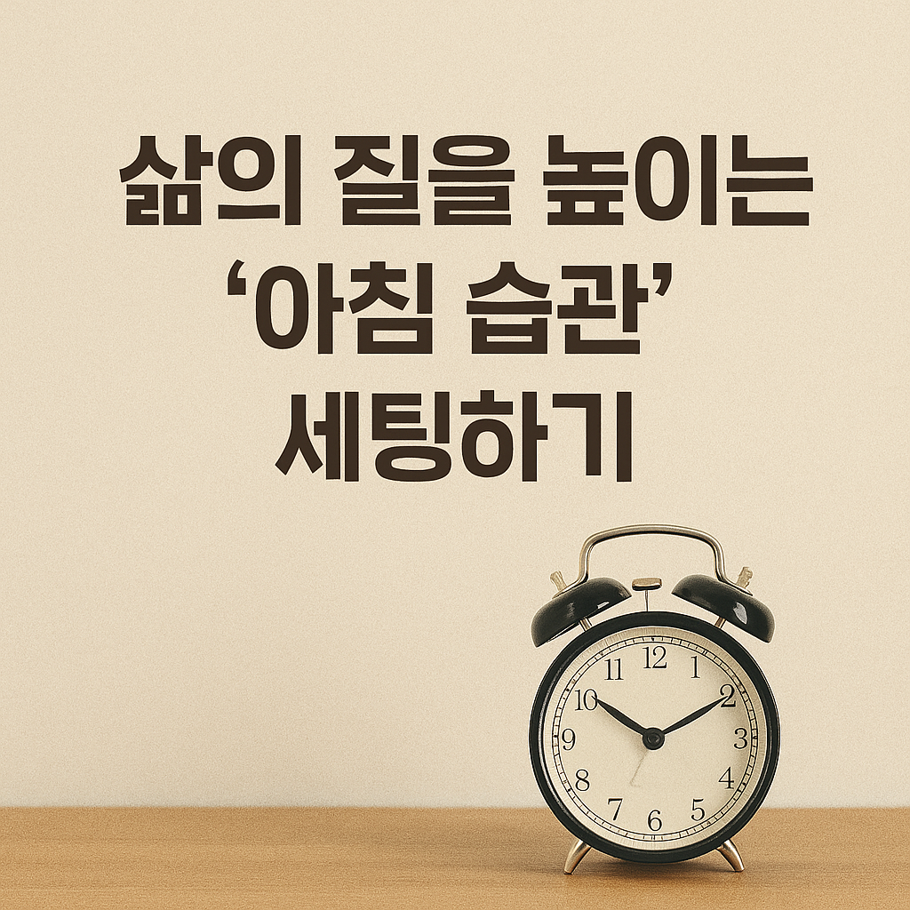 삶의 질을 높이는 &lsquo;아침 습관&rsquo; 세팅하기