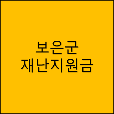 보은군 재난지원금 썸네일