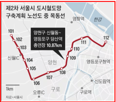 목동선 노선도