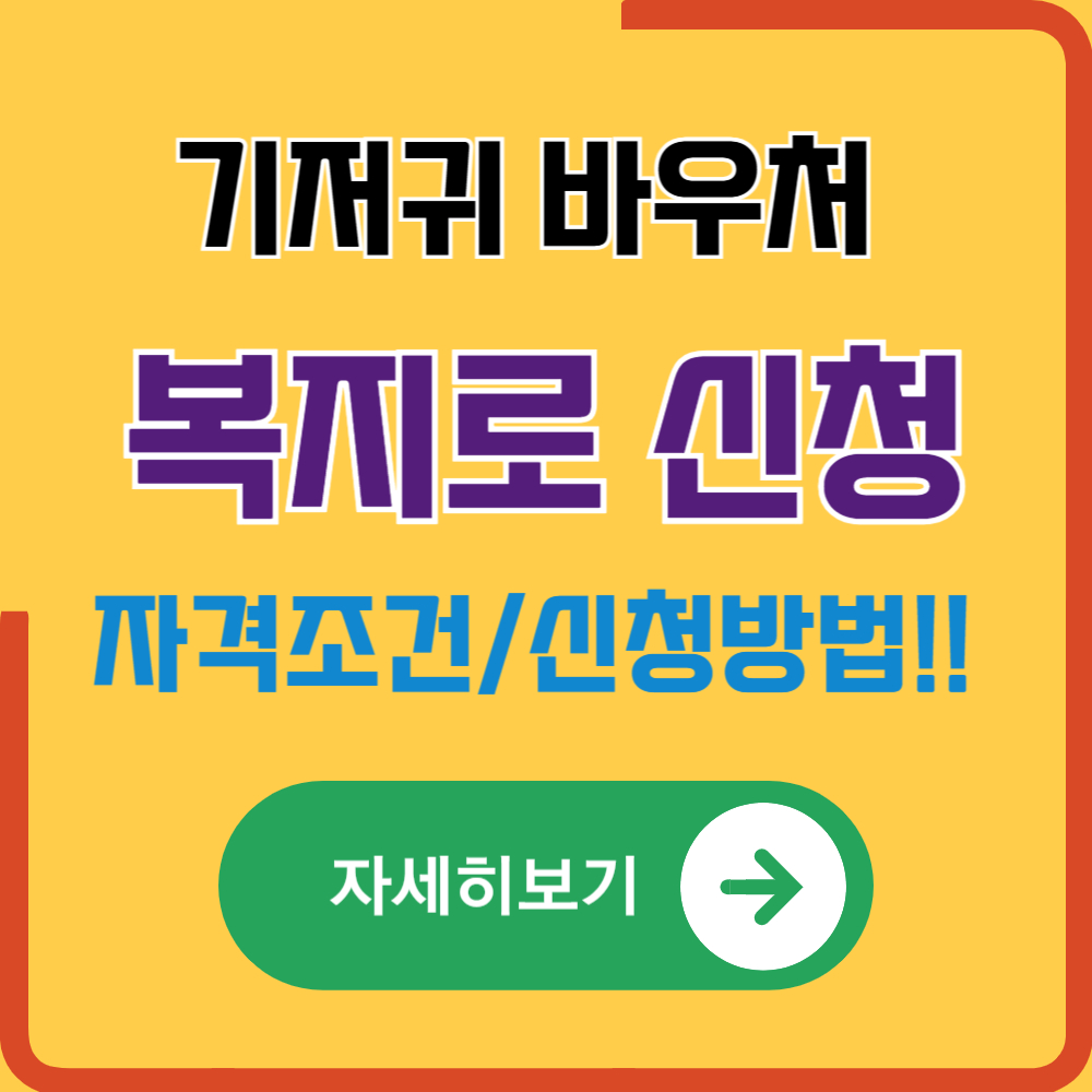복지로 기저귀 바우처 자격조건 및 신청 방법