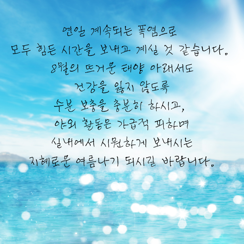 8월 인사말 문구 이미지 모음집 안부글
