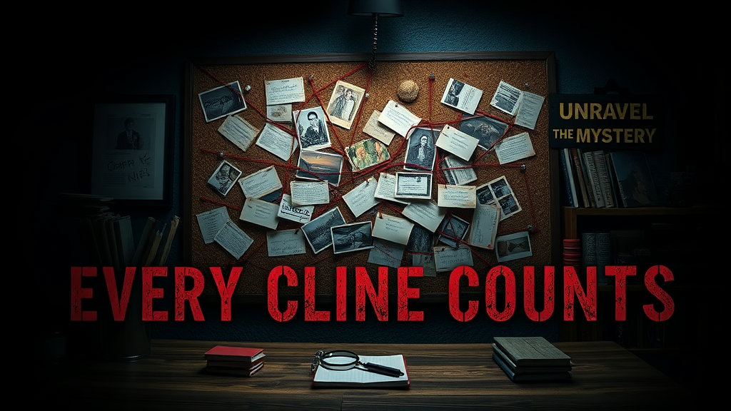 단서 보드와 타이포그래피를 활용한 증거 중심의 스릴러 내러티브