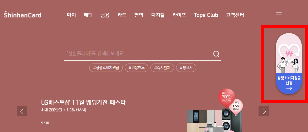 상생 소비 지원금-신청